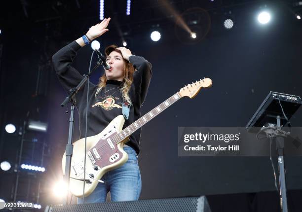 Emily Kokal of Warpaint performs live onstage during 2017 Governors Ball Music Festival - Day 3 at Randall's Island on June 4, 2017 in New York City.