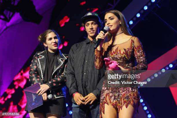 Lali Esposito speaks on stage during the MTV MIAW Awards 2017 at Palacio de Los Deportes on June 3, 2017 in Mexico City, Mexico.