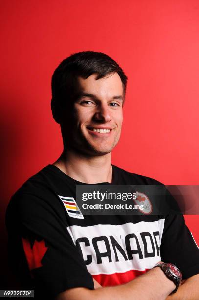 Justin Snith poses for a portrait during the Canadian Olympic Committee Portrait Shoot on June 4, 2017 in Calgary, Alberta, Canada.