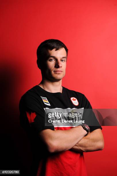 Justin Snith poses for a portrait during the Canadian Olympic Committee Portrait Shoot on June 4, 2017 in Calgary, Alberta, Canada.