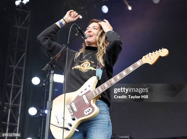 Emily Kokal of Warpaint performs live onstage during 2017 Governors Ball Music Festival - Day 3 at Randall's Island on June 4, 2017 in New York City.