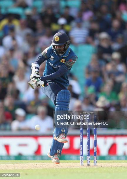 Upul Tharanga of Sri Lanka in action during the ICC Champions Trophy Group B match between Sri Lanka and South Africa at The Kia Oval on June 3, 2017...