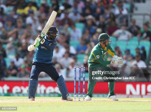 Upul Tharanga of Sri Lanka in action during the ICC Champions Trophy Group B match between Sri Lanka and South Africa at The Kia Oval on June 3, 2017...