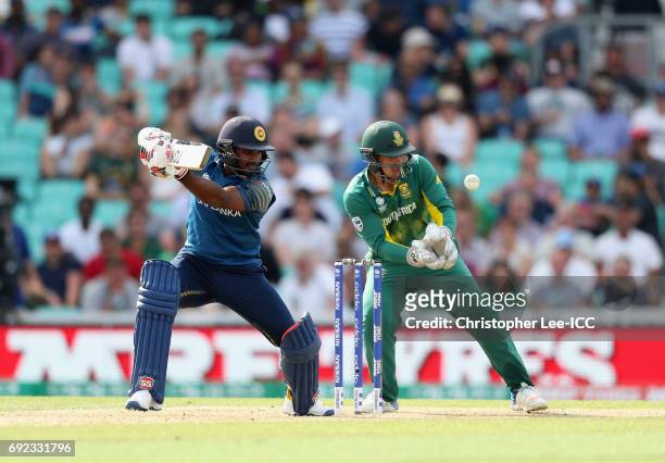 Kusal Perera of Sri Lanka in action during the ICC Champions Trophy Group B match between Sri Lanka and South Africa at The Kia Oval on June 3, 2017...