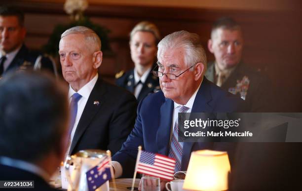 Secretary of State Rex Tillerson, US Secretary of Defence Jim Mattis, Australian Minister for Foreign Affairs Julie Bishop and Australian Minister...