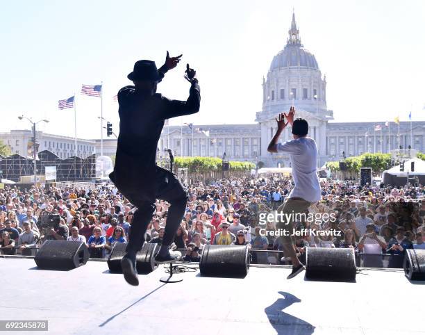 Recording artist Jidenna performs onstage at the Colossal Stage during Colossal Clusterfest at Civic Center Plaza and The Bill Graham Civic...