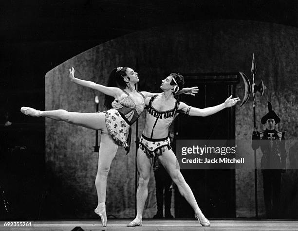 Gloria Govrin and Michael Steele in New York City Ballet's production of George Balanchine's "Don Quixote" in 1963.