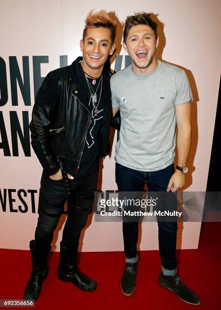 Frankie Grande and Niall Horan during the One Love Manchester concert at Old Trafford Cricket Ground Cricket Club on June 4, 2017 in Manchester,...