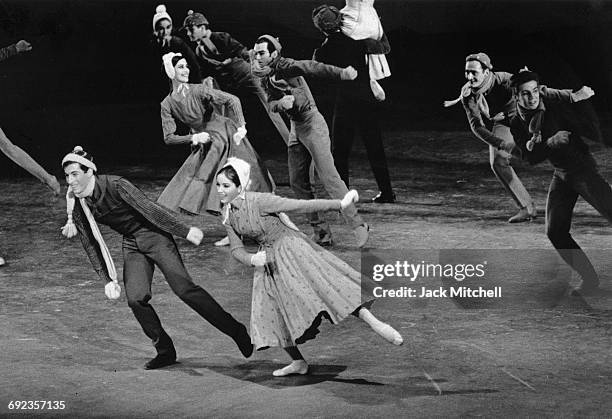 American Ballet Theatre dancers Eliot Feld and Karena Brock in Agnes de Mille's "Wind in the Mountains", 1966.