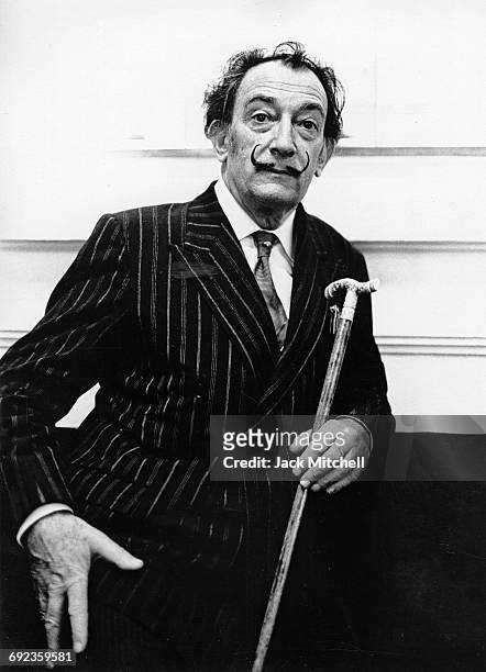 Artist Salvador Dali, who designed sets and costumes for a number of Harkness Ballet repertory, May 1966.