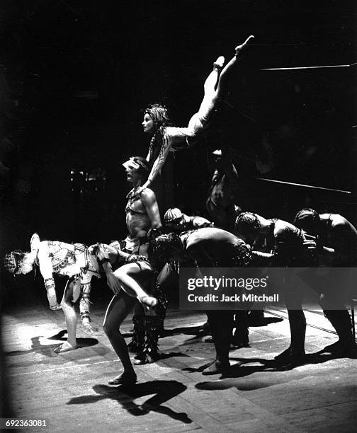 Harkness Ballet dancers Karina Rieger and Robert Scevers in Donald Saddler's "Koshare" in 1966.