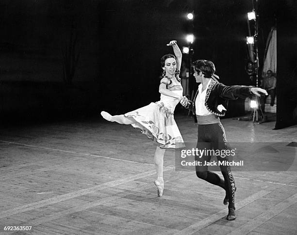 Harkness Ballet dancers Helgi Tomasson and Elizabeth Carroll in "Canto Indio", 1966.