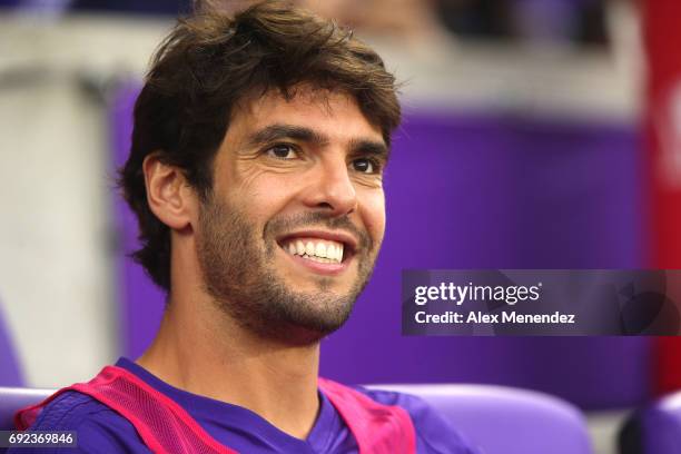 Kaka of Orlando City SC is seen on the sidelines during a MLS soccer match between the Chicago Fire and the Orlando City SC at Orlando City Stadium...