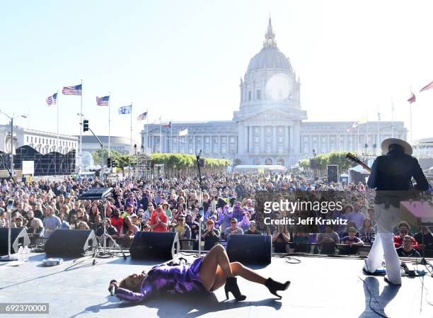 Maya Rudolph of Princess performs onstage at the Colossal Stage during Colossal Clusterfest at Civic Center Plaza and The Bill Graham Civic...