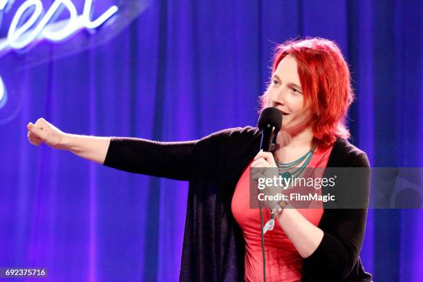 Comedian Natasha Muse performs onstage at the Larkin Comedy Club during Colossal Clusterfest at Civic Center Plaza and The Bill Graham Civic...