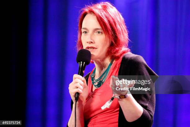 Comedian Natasha Muse performs onstage at the Larkin Comedy Club during Colossal Clusterfest at Civic Center Plaza and The Bill Graham Civic...
