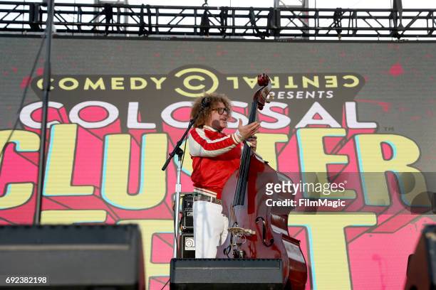 Musician Benjamin Jaffe of Preservation Hall Jazz Band performs onstage at the Piazza Del Cluster Stage during Colossal Clusterfest at Civic Center...