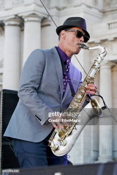 Preservation Hall Jazz Band performs onstage at the Piazza Del Cluster Stage during Colossal Clusterfest at Civic Center Plaza and The Bill Graham...