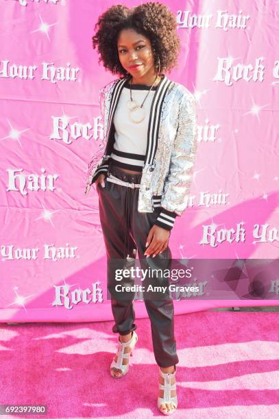 Riele Downs attends Rock Your Hair Presents "Rock Your Summer" Party and Concert on June 3, 2017 in Los Angeles, California.