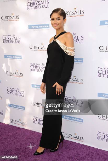 Zendaya attends the 16th annual Chrysalis Butterfly Ball on June 3, 2017 in Brentwood, California.