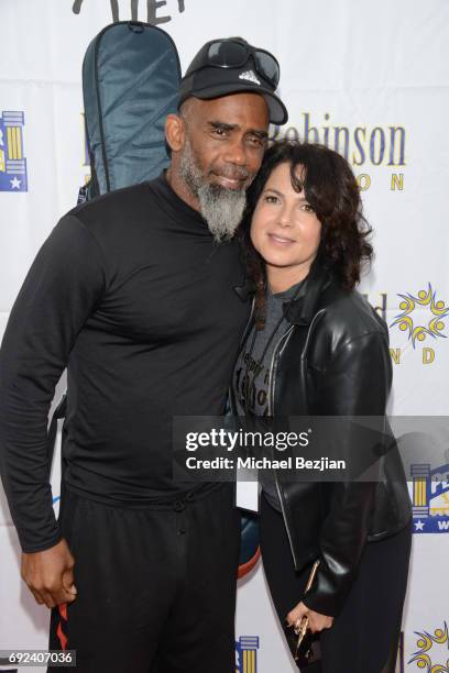 Norwood Fisher and Joyce Hyser Robinson attends Pedal On The Pier at Santa Monica Pier on June 4, 2017 in Santa Monica, California.