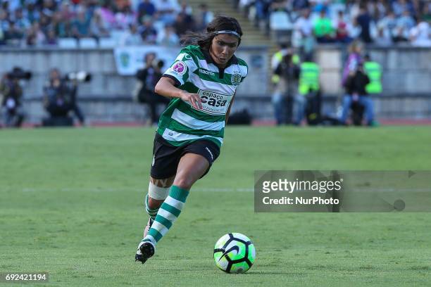 Sportings Ana Borges during the match between Sporting CP and SC Braga for the Portuguese Women's Final Cup at Estadio Nacional on Jun 4, 2017 in...