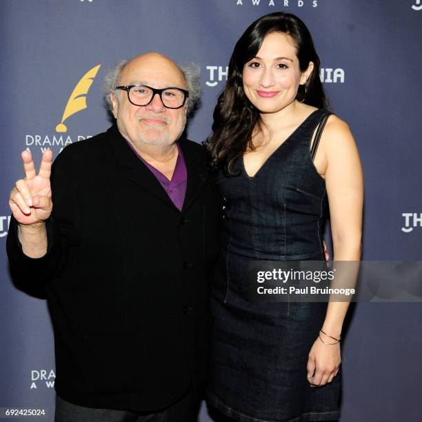 Danny DeVito and Lucy DeVito attend 2017 Drama Desk Awards - Arrivals at Anita's Way on June 4, 2017 in New York City.