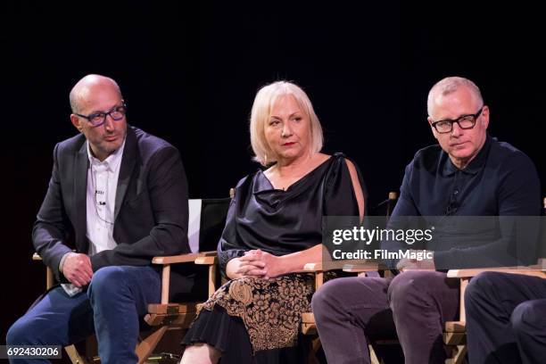 Tom Spezialy, Executive Producer, Writer, Mimi Leder, Executive Producer, Director and Tom Perrotta, Executive Producer, Co-Creator on stage at HBO's...