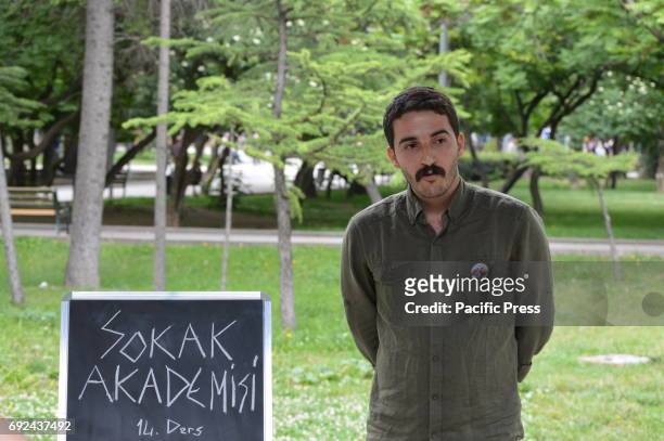 Kamuran Akin, a former academic of Ankara University who was sacked by a decree-law during the state of emergency, gives a lecture on 'Geospatial and...