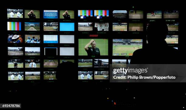 The ESPN television gallery before the ICC Cricket World Cup semi-final match between Sri Lanka and New Zealand in Colombo on March 29, 2011.