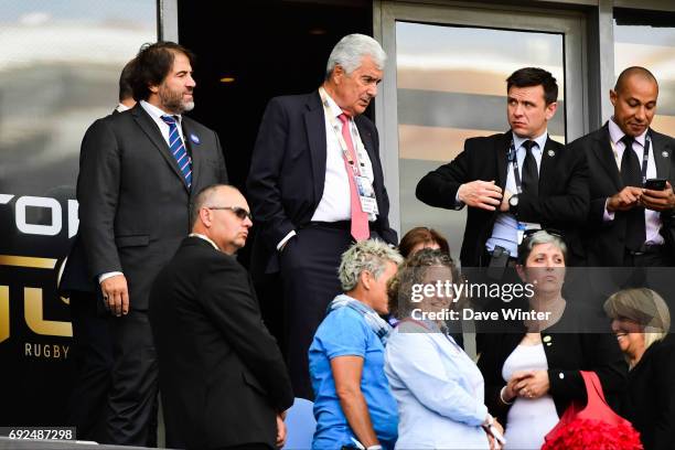 Vice-president of the league Rene Fontes during the Top 14 Final between RC Toulon and Clermont Auvergne at Stade de France on June 4, 2017 in Paris,...