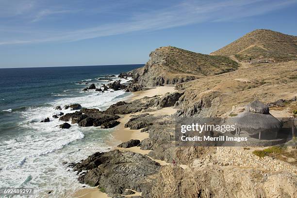 todos santos, cerritos beach. - todos santos stockfoto's en -beelden