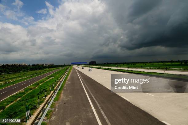 Yamuna Expressway before independent day. It is newly open by JP group. The expressway is India's longest six-lane controlled-access expressway...