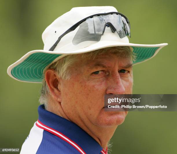 England's cricket coach Duncan Fletcher during a nets session at the Wanderers Stadium in Johannesburg on January 11, 2005.