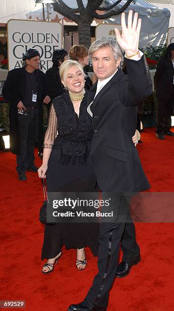 Director Baz Luhrmann and his wife Catherine attend the 59th Annual Golden Globe Awards at the Beverly Hilton Hotel January 20, 2002 in Beverly...