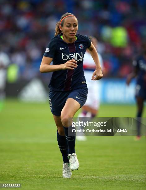 Sabrina Delannoy of PSG during the UEFA Women's Champions League Final match between Lyon and Paris Saint Germain at Cardiff City Stadium on June 1,...