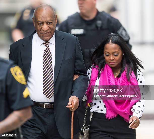 Actors Bill Cosby and Keshia Knight Pulliam are seen arriving for the first day of trial on June 5, 2017 in Norristown, Pennsylvania.