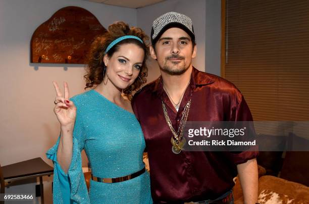 Kimberly Williams Paisley and Brad Paisley attend the Nashville Disco Party Benefiting Alzheimer's Association on June 4, 2017 in Nashville,...