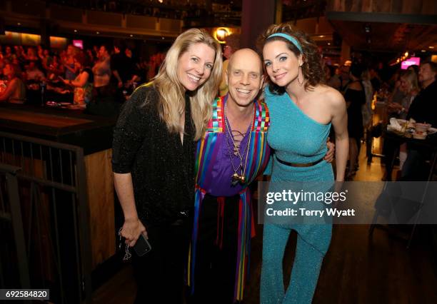 Tracie Hamilton, Scott Hamilton, and Kimberly Williams Paisley attend the Nashville Disco Party Benefiting Alzheimer's Association on June 4, 2017 in...