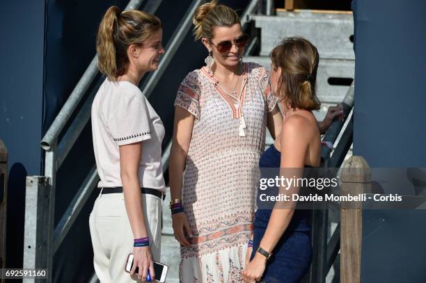 Edwina Tops-Alexander, Athina Onassisand Judy-Ann Melchior during the Longines Grand Prix Athina Onassis Horse Show on June 3, 2017 in St Tropez,...