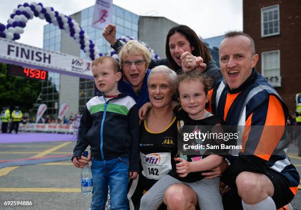 Ireland - 5 June 2017; Race winner Ann Marie McGlynn with family members, from left, Aflie McGlynn, Maureen Larkin, Pip Larkin, Lexie McGlynn and...