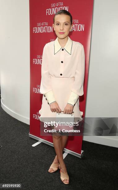 Actress Millie Bobby Brown attends the SAG-AFTRA Foundation Conversations: "Stranger Things" at SAG-AFTRA Foundation Robin Williams Center on June 5,...