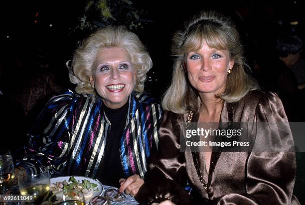 Linda Evans and Weight Watchers founder, Jean Nidetch circa 1983 in New York City.