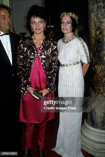 Diane von Furstenberg and Mary McFadden circa 1983 in New York City.