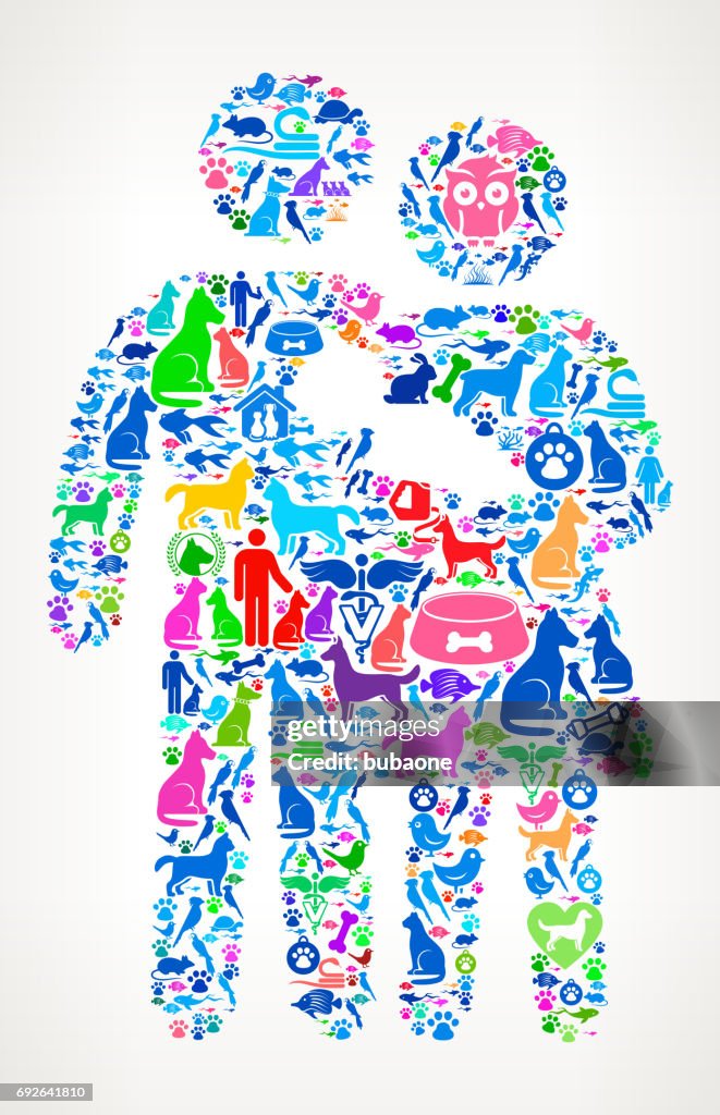 Family Pets and Animals Vector Icon Background