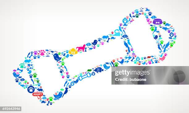 chew bone pets and animals vector icon background - dog bones pattern stock illustrations