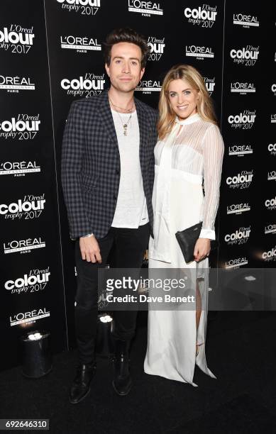 Nick Grimshaw and Olivia Cox attend the L'Oreal Colour Trophy Grand Final 2017 at Battersea Evolution on June 5, 2017 in London, England.