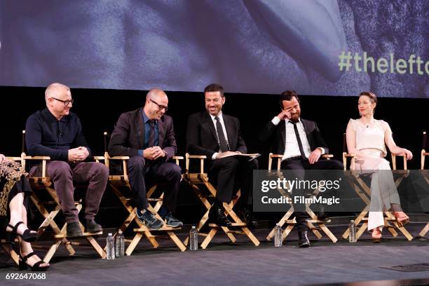 Tom Perrotta, Executive Producer, Co-Creator, Damon Lindelof, Executive Producer, Co-Creator, moderator Jimmy Kimmel, Justin Theroux, Kevin Garvey...