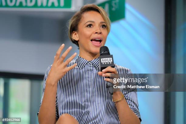 Actress Carmen Ejogo discusses the new film, "It Comes at Night", at Build Studio on June 5, 2017 in New York City.