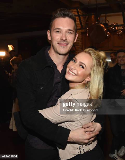 Nashville cast members Sam Palladio and Hayden Panettiere attend NASHVILLE 100th Episode Celebration on March 16, 2017 in Nashville, Tennessee.